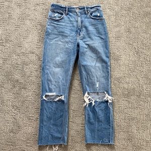 The Ankle Straight Ultra High Rise Jeans